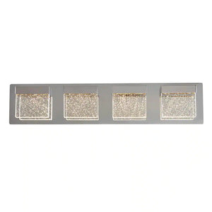 Bubble Cube 24 In. 4-Light Chrome Modern Integrated LED Vanity Light Bar for Bathroom with Bubble Glass