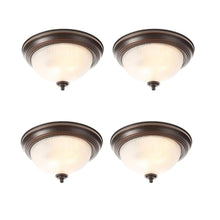 Load image into Gallery viewer, 11 In. 2-Light Oil-Rubbed Bronze Flush Mount with Frosted Swirl Glass Shade