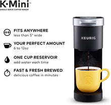 Load image into Gallery viewer, Keurig K-Mini Coffee Maker, Single Serve K-Cup Pod Coffee Brewer, 6 to 12 Oz. Brew Sizes, Black