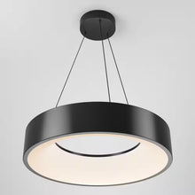 Load image into Gallery viewer, Aiden Drum 31-Watt 1 Light Black Modern 5 CCT Integrated LED Pendant Light Fixture for Dining Room or Kitchen