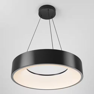 Aiden Drum 31-Watt 1 Light Black Modern 5 CCT Integrated LED Pendant Light Fixture for Dining Room or Kitchen