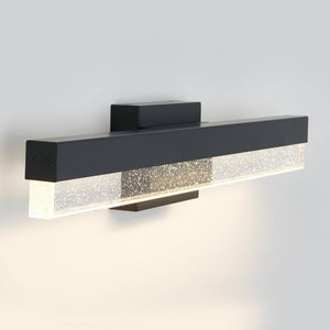 Essence Bubble Bar 27 In. 1 Light Matte Black Modern Integrated LED Vanity Light Bar for Bathroom with Bubble Glass