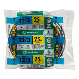 50 Ft. 12/3 Gray Solid CU UF-B W/G Wire