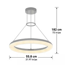 Load image into Gallery viewer, Famous Optical 25-Watt 1 Light Chrome Modern 5 CCT Integrated LED Pendant Light Fixture for Dining Room or Kitchen