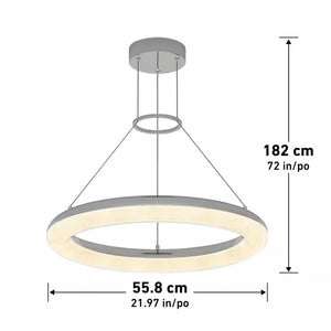 Famous Optical 25-Watt 1 Light Chrome Modern 5 CCT Integrated LED Pendant Light Fixture for Dining Room or Kitchen