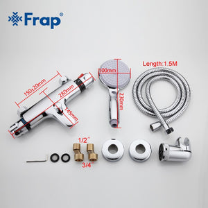 1 Set Thermostatic Faucet Shower Bath Faucet Cold and Hot Water Mixer Short Nose Double Handle F3051