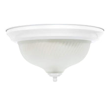 Load image into Gallery viewer, 11 In. 2-Light Oil-Rubbed Bronze Flush Mount with Frosted Swirl Glass Shade