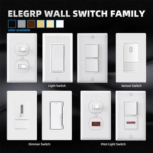 15 Amp Decorator Combination 2 Single Pole Rocker Switches, Wall Plate Included, White (2-Pack)