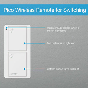 Caseta Smart Switch Kit (3 Way, 2 Points of Control) with Pico Remote, Wallplate and Bracket, White