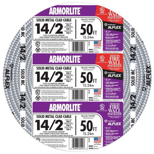 14/2 X 250 Ft. Solid CU MC (Metal Clad) Armorlite Cable