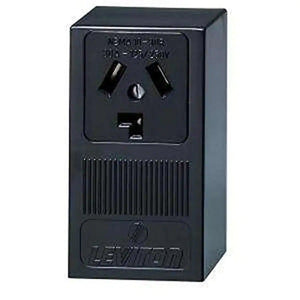 30 Amp Surface Mount Power Single Outlet, Black