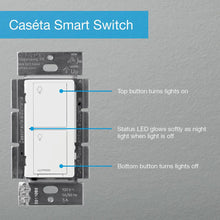 Load image into Gallery viewer, Caseta Smart Switch Kit (3 Way, 2 Points of Control) with Pico Remote, Wallplate and Bracket, White