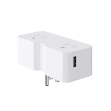 Load image into Gallery viewer, 3 Prong Outlet Extender with 2 Type a USB Wall Charger, Plug Adapter (White, 2-Pack)