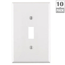 Load image into Gallery viewer, 1-Gang White Midway Toggle Nylon Wall Plate (10-Pack)