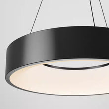 Load image into Gallery viewer, Aiden Drum 31-Watt 1 Light Black Modern 5 CCT Integrated LED Pendant Light Fixture for Dining Room or Kitchen