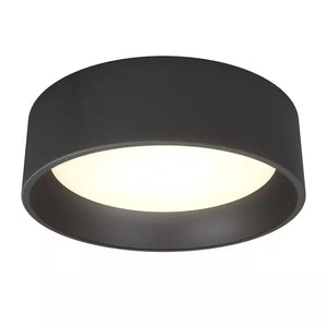 Alton 13 In. 1-Light Modern Black and Wood Integrated LED 3 CCT Flush Mount Ceiling Light Fixture for Kitchen or Bedroom