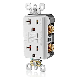 20 Amp 125-Volt Duplex Self-Test Slim GFCI Outlet, White (4-Pack)