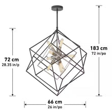 Load image into Gallery viewer, Imperium 9-Light Brushed Nickel Modern Sputnik Geometric Cage Chandelier Light Fixture for Dining Room or Kitchen