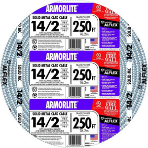 14/2 X 250 Ft. Solid CU MC (Metal Clad) Armorlite Cable