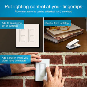 Caseta Smart Switch Kit (3 Way, 2 Points of Control) with Pico Remote, Wallplate and Bracket, White