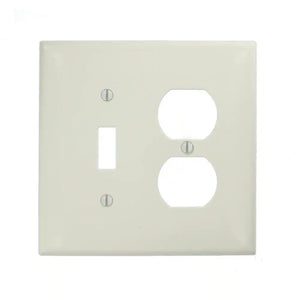 White 2-Gang 1-Toggle/1-Duplex Wall Plate (1-Pack)