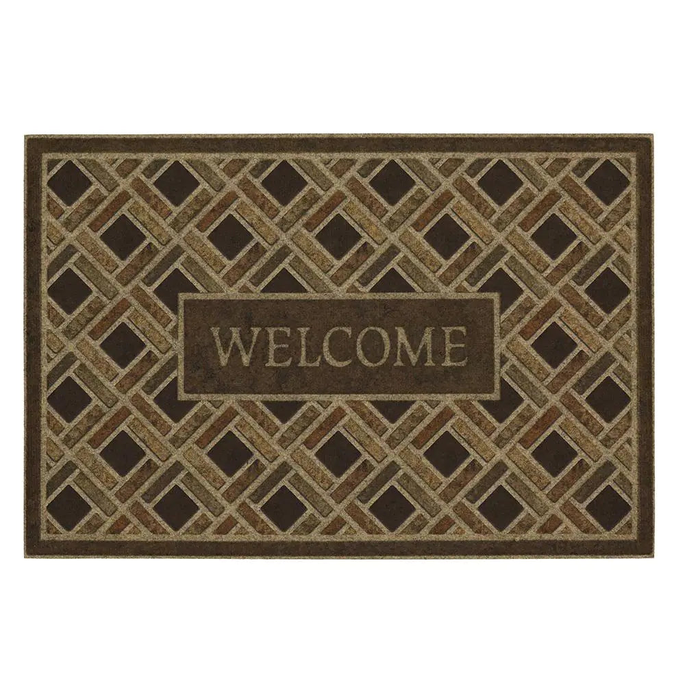 Woven Border Welcome Impressions 24 In. X 36 In. Door Mat