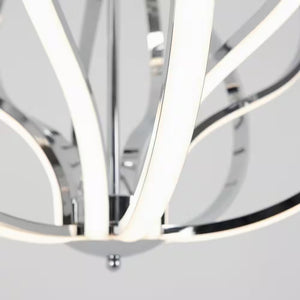 Meridian 30-Watt 1 Light Chrome Modern Integrated LED Pendant Light Fixture for Dining Room or Kitchen