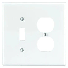 Load image into Gallery viewer, White 2-Gang 1-Toggle/1-Duplex Wall Plate (1-Pack)