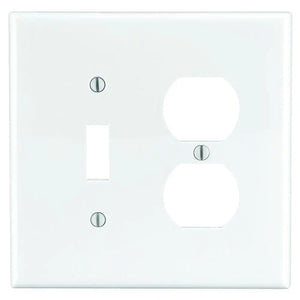 White 2-Gang 1-Toggle/1-Duplex Wall Plate (1-Pack)