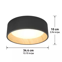 Load image into Gallery viewer, Alton 13 In. 1-Light Modern Black and Wood Integrated LED 3 CCT Flush Mount Ceiling Light Fixture for Kitchen or Bedroom