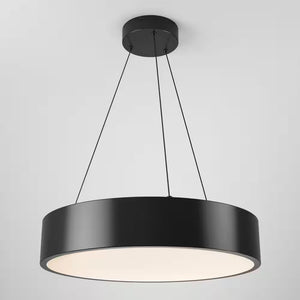 Aiden Drum 31-Watt 1 Light Black Modern 5 CCT Integrated LED Pendant Light Fixture for Dining Room or Kitchen