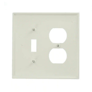 White 2-Gang 1-Toggle/1-Duplex Wall Plate (1-Pack)