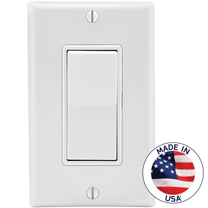 Decora 15 Amp Single-Pole AC Quiet Switch, White