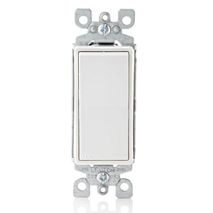 Decora 15 Amp Single Pole Rocker AC Quiet Light Switch, White (10-Pack)