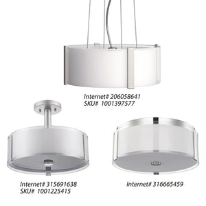 Bourland 14 In. 3-Light Polished Chrome Semi-Flush Mount Kitchen Ceiling Light Fixture