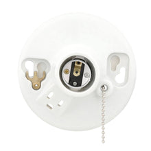 Load image into Gallery viewer, Glazed Porcelain Lamp Holder with Pull Chain and Outlet