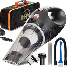 Load image into Gallery viewer, Thisworx Car Vacuum Cleaner - Car Accessories - Small 12V High Power Handheld Portable Car Vacuum W/Attachments, 16 Ft Cord &amp; Bag - Detailing Kit Essentials for Travel, RV Camper