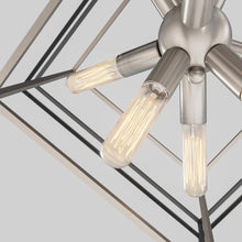 Load image into Gallery viewer, Imperium 9-Light Brushed Nickel Modern Sputnik Geometric Cage Chandelier Light Fixture for Dining Room or Kitchen