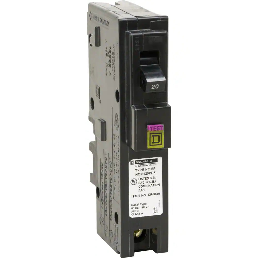 Homeline 20 Amp Single-Pole Plug-On Neutral Dual Function (CAFCI and GFCI) Circuit Breaker