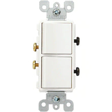 Load image into Gallery viewer, Decora 15 Amp Single Pole Dual Switch, White